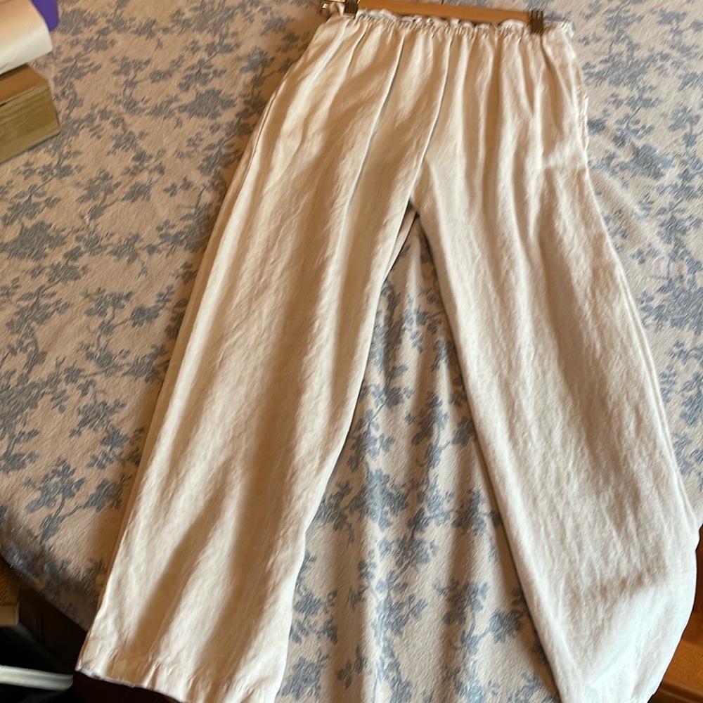 Cream linen pants
